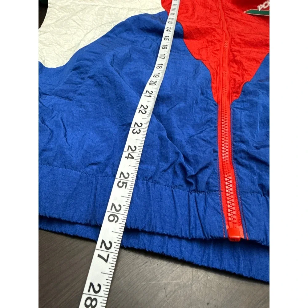Forever 21 PONY Mens Colorblock Windbreaker Jacket Red Blue‎ White Large